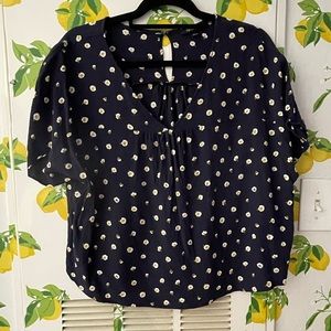 Madewell | Navy Blue Floral top